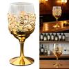 Handcrafted Iron Frame Glass Whiskeys Cup Ornamental Wine Goblet With Sturdy Metal Base For Dining Table