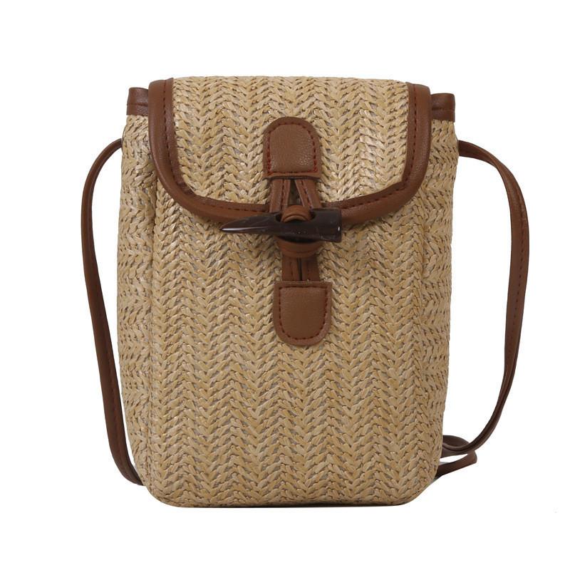 Stylish Women's Woven Crossbody Bag 2023 Trendy Mini Purse For Daily Use In White Black Khaki Brown