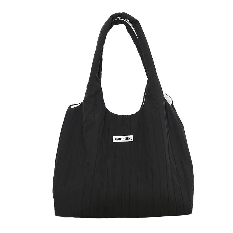 

Нейлоновая многофункциональная сумка, простая стильная одинарная женская сумка через плечо, сумка-тоут Niche Design через подмышку чёрный