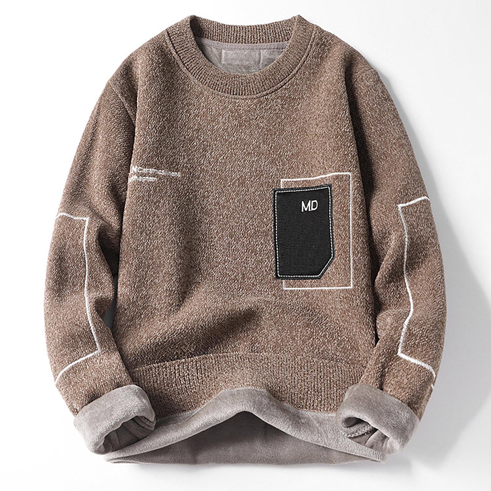 

Men s Sweater Fashion Round Neck Long Sleeve Knitted Top M