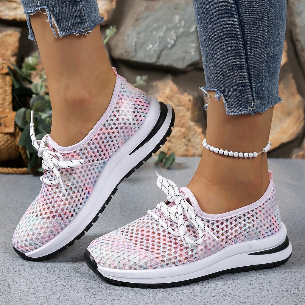 Damen Slipper Sommer Sneaker Neue Weiße Mesh Schuhe für Damen Atmungsaktiv Leicht Bequem Vulkanisierte Schuhe Lässig Sportlich Frau