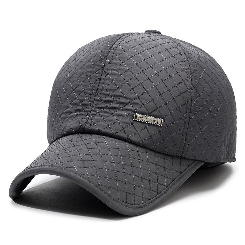 Warm Hat Men's Autumn and Winter Letters Baseball Cap Plus Velvet Thickened Outdoor Elderly Baseball Cap