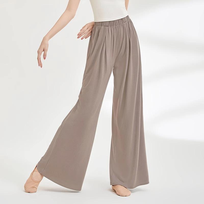 Pantalon de danse moderne Pantalon de danse Nouveau style Pantalon drapé à jambes larges Ample Costume de danse chinoise Adulte Vêtements de pratique de danse classique