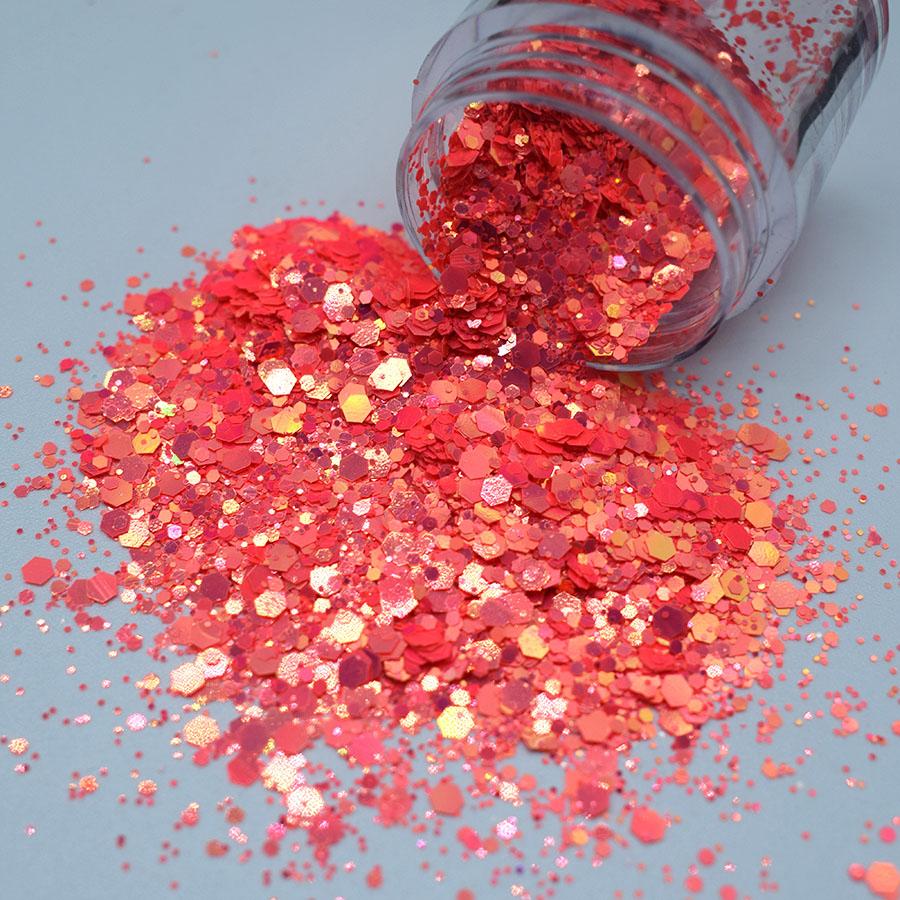 Party Holiday Supplies Holographic Glitters Yellow Pink Red Chunky Glitter Bulk for Face Paint Body Nail Arts Tumblers DIY Craft