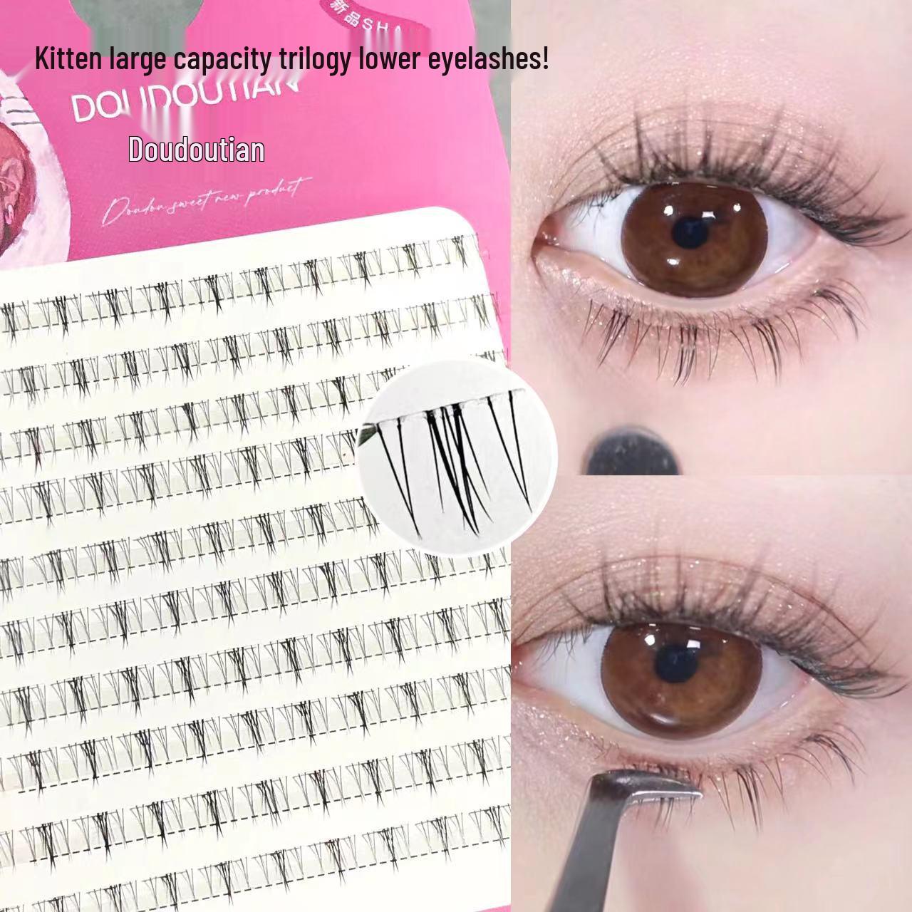 

DouDou Wildcat Segmented Eyelashes: Manga-Inspired, Thick, Natural Fox-Eye Look