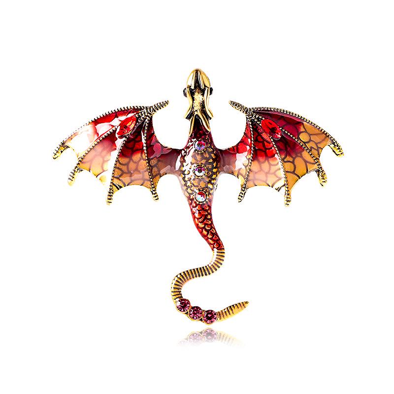 Retro Drip Oil Cartoon Dragon Brooch - Men's Suit Pin Accessory