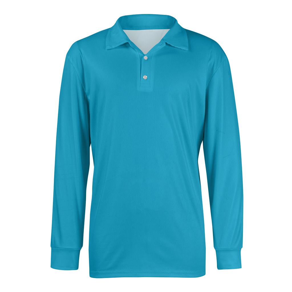 Men's Casual Style Solid Color Loose  Shirt Long-sleeved Top