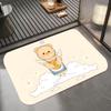 Cartoon-B-butterbear Floor Mat Diatomite Bath Mat, Quick Dry Absorbent Non-Slip Door Mat