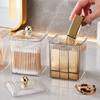 Multipurpose Stylish Cotton Swab Dispenser Home Accessory Storage Container with Easy Access Lid for Organization