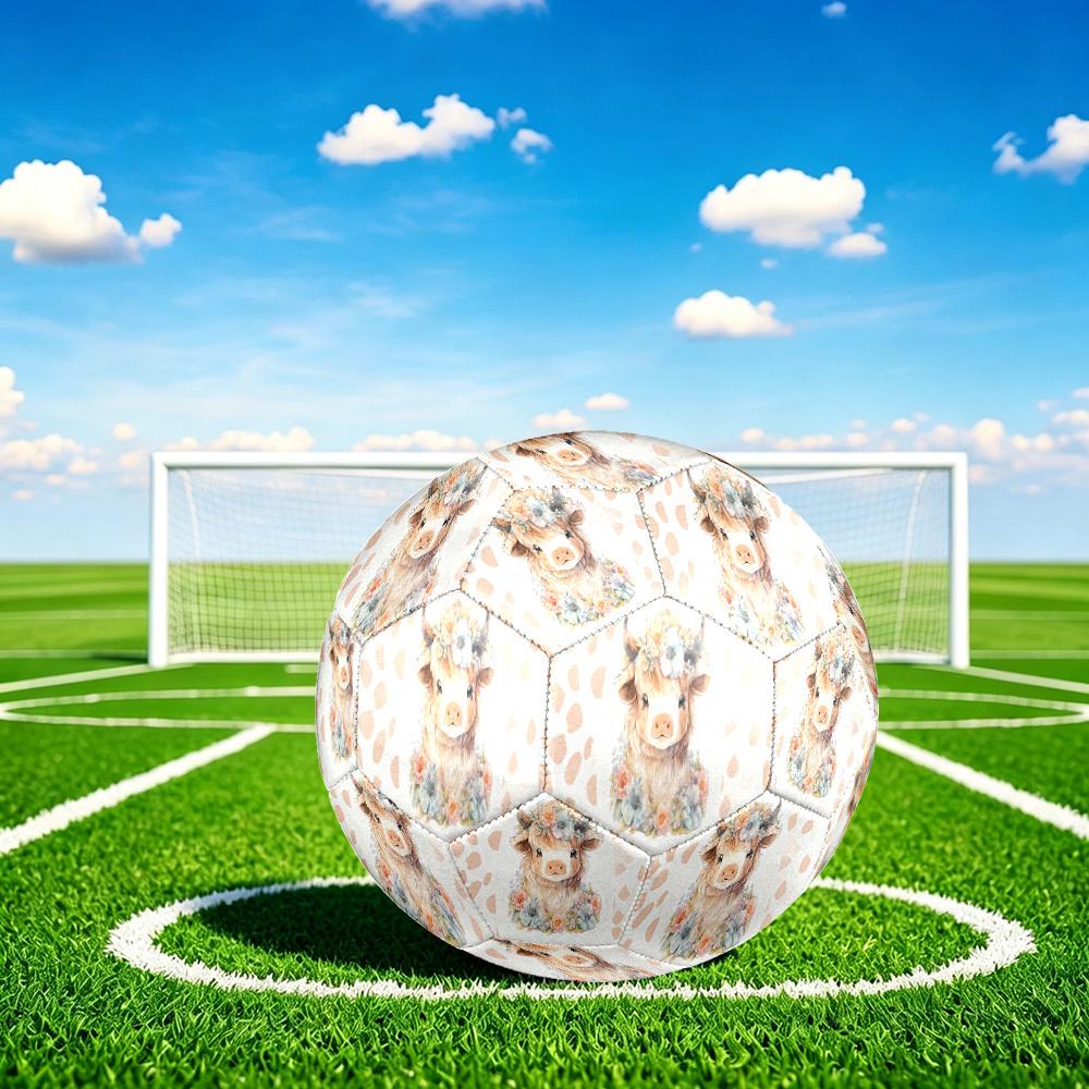 1pc Bohemian Cow Portrait Size 5 Soccer Ball Professional Match Training Football Indoor &Outdoor Sports Ball Lightweight Durable c6588