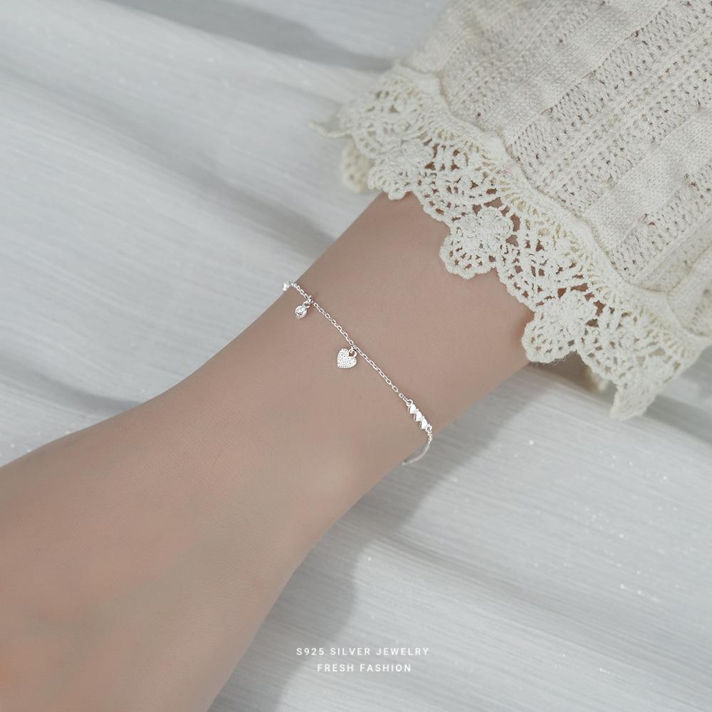 Designer Jewelry 925 Sterling Silver Heart Bracelets For Women Ladies Lucky Wedding Party Wholesalea Jewellery Money 925