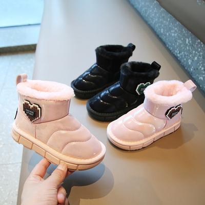 Girls Snow Boots Winter New Children's Velvet Warm Large Cotton Shoes Non-slip Boys Low-top Thickened Waterproof Cotton Boots
