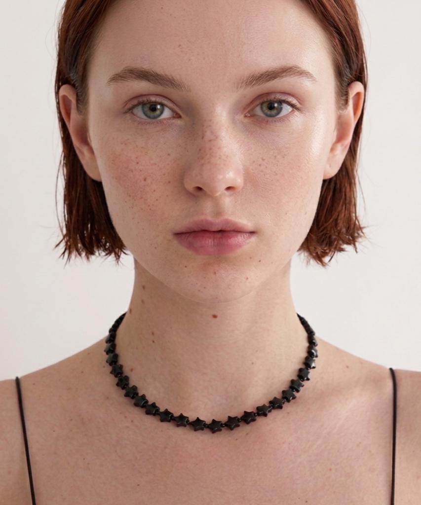 Standingfish Onyx Black Star Necklace