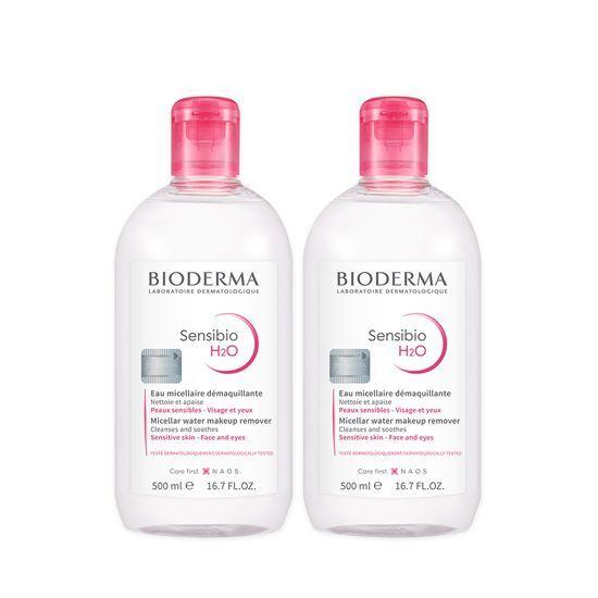 Bioderma Sensibio H2O 500ml Cleansing Water Double Special (+10 king cotton pads)