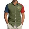 Men's Independence Day Printed Collared Top Men's Casual Sports Short-Sleeve Shirt