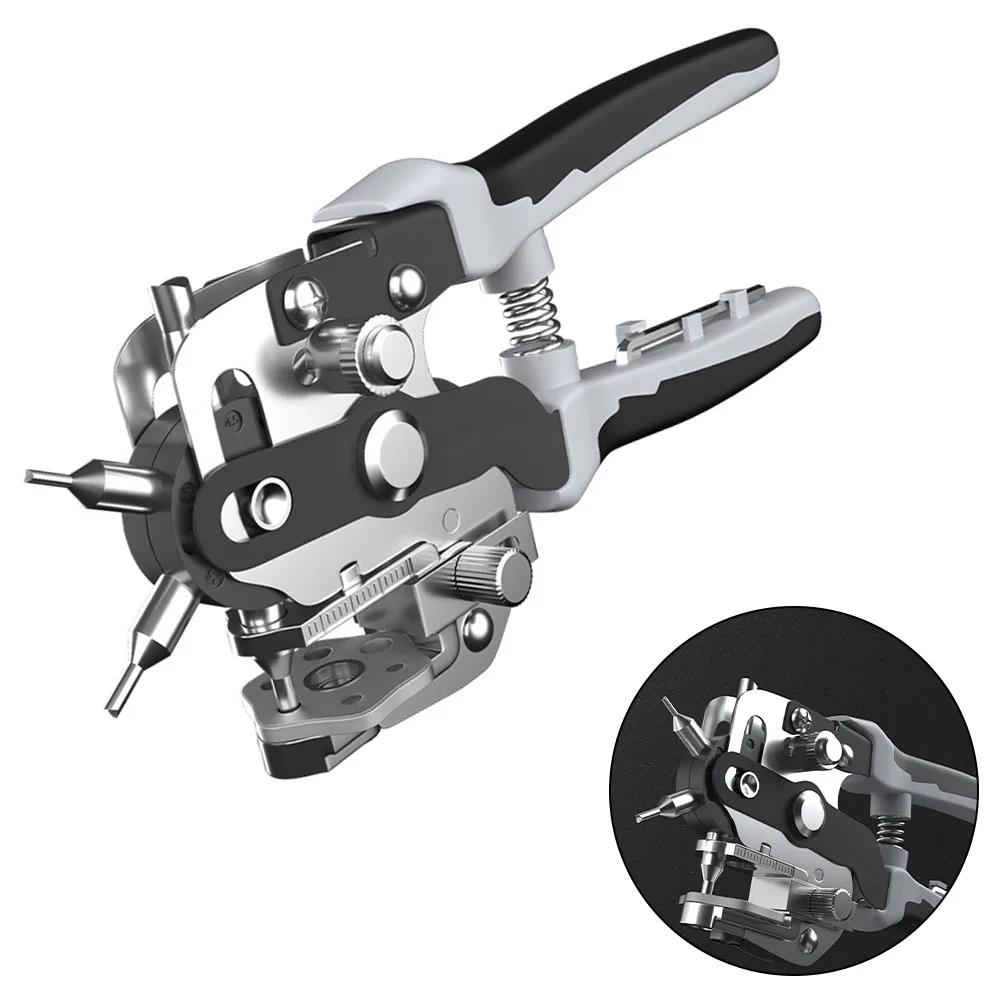 Perforatore per pelle Strumenti per pelle Perforatore multifunzione per cinture Strumento domestico per forare Perforatore portatile per fori di cintura Strumento per artigianato