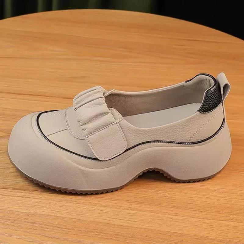 Women Platform Shallow Loafers Shoes Designer Mid Heels Casual Shoes Autumn Running 2024 New Sport Shoes Walking Lady Chaussures