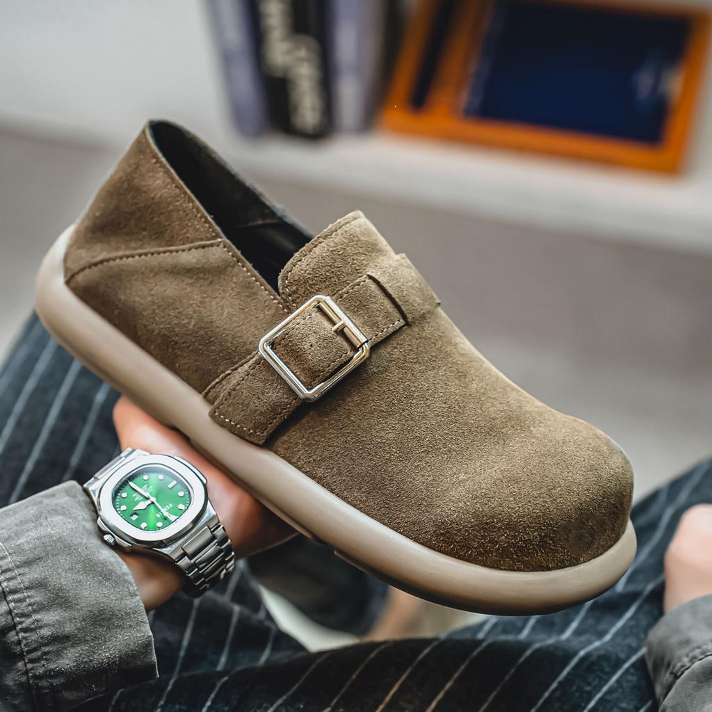 New Men's Shoes Lightweight Comfortable One Step Lazy Shoes Anti Slip Sports Bean Shoes Soft Bottom Wide Toe Men's Casual Shoes