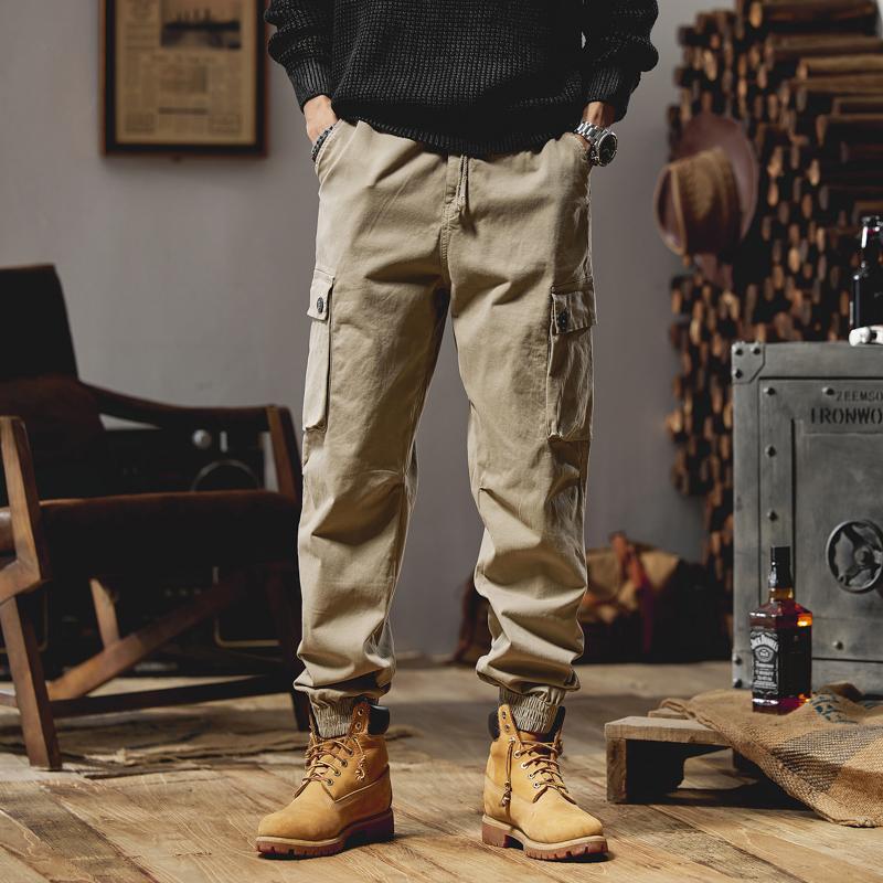 Joggers Cargo Pants Mens Casual Hip Hop Multi-Pocket Male Trousers Sweatpants Streetwear Techwear Tactical Khaki Pants