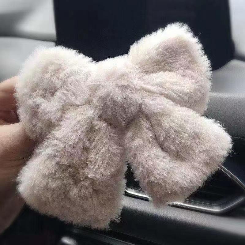 Plush Large Bow Hair Clip With Velvet Hair On The Back Of The Head Cute And Versatile Suitable For Daily Wear