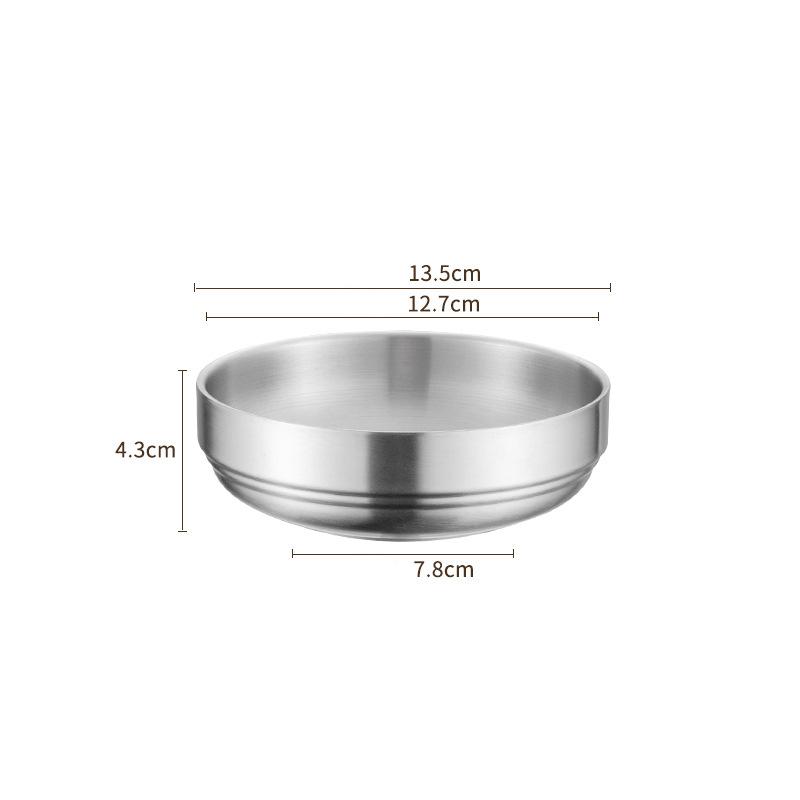 304 Stainless Steel Ramen Bowl Double Layer Cold Noodle Fruit Bowls Household Tableware Kitchen Seasoning Sauce Small Dish