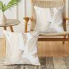 2 Pack White Gold Luxury Line Art Leaf Pillow Covers Double Sided Print Modern Botanical Cushion Cases Home Decor