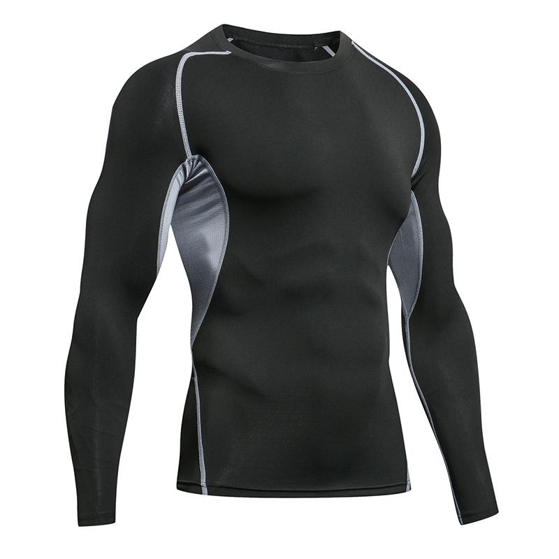 Men's Outdoor Pro Basketball Compression Tights & Quick-Drying Long-Sleeve Sports Shirt