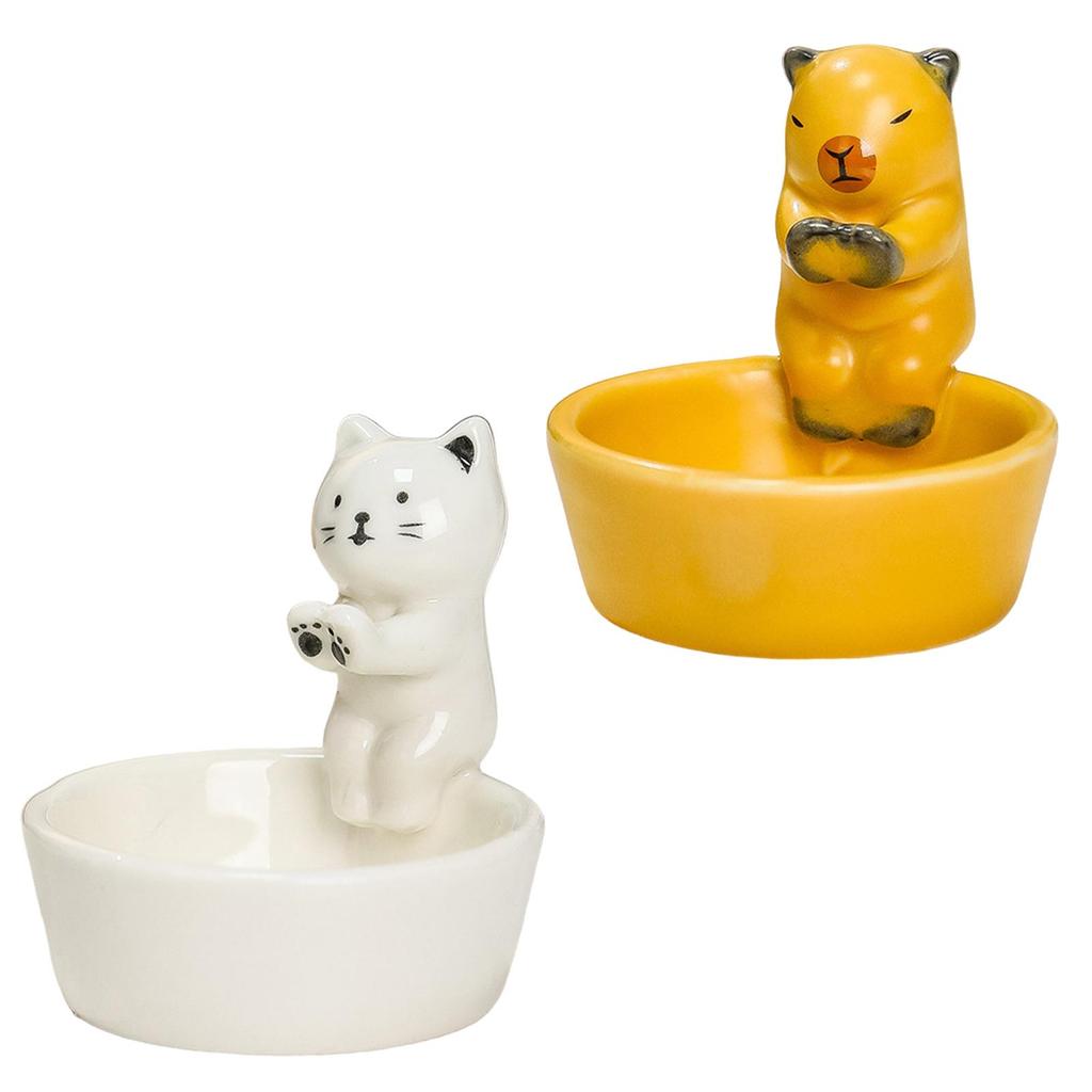 Animal Candle Holder with Warming Paws Ceramic Candle Base Cartoon Candle Stand for Desktop Wedding Anniversary Party Girl Women