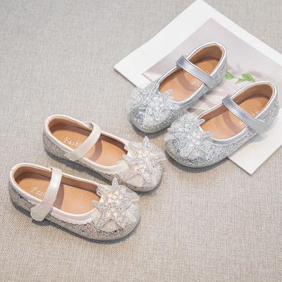Frühling 2025 Neue Kollektion Kinder Vielseitige Glänzende Flachmündige Kleider Einzelne Schuhe Mädchen Kristall Prinzessin Partyschuhe