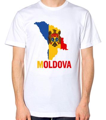 Moldavsko Vlajka Mapa Tričko Pánské Dámské Unisex Top