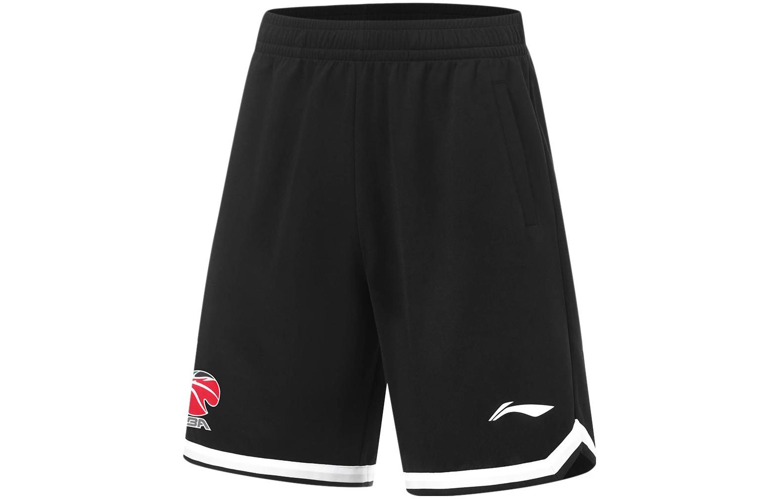 Li Ning CBA Collection Basketball Shorts Men s Black Standard White AAPT599-4 2XL