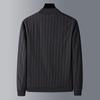 Spring and Autumn New Men's Jacket Middle-aged Korean Business Casual Men's Tops Versatile Striped Baseball Collar
