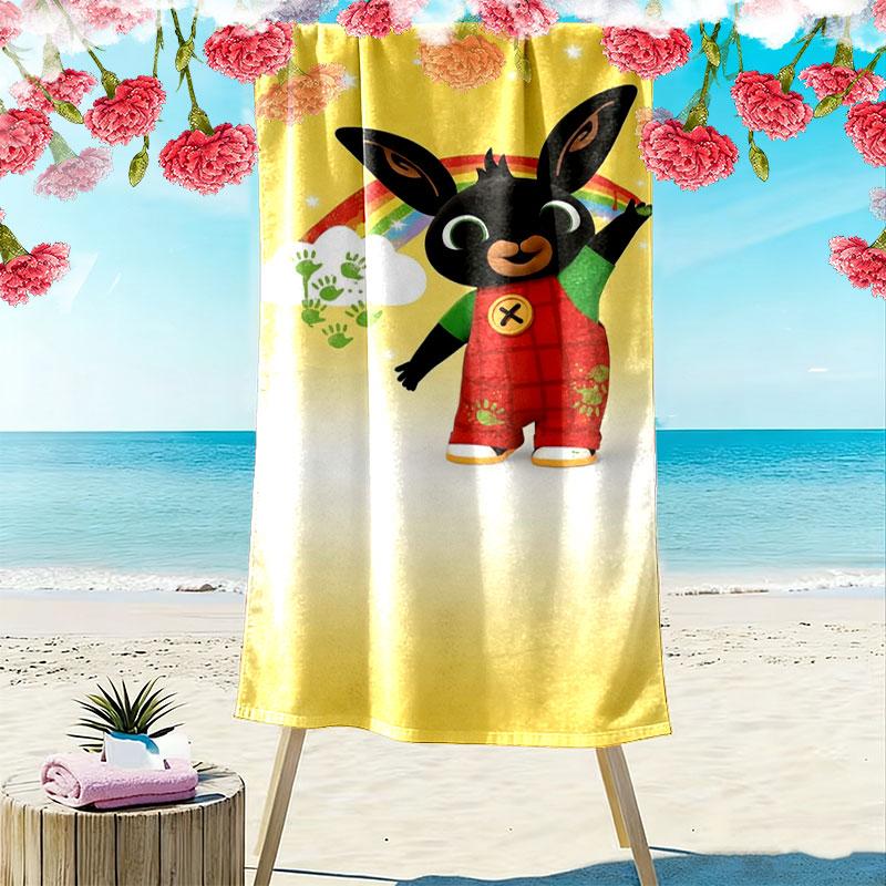 Bing Print Beach Towel, Large Soft Quick Dry Towel for Beach Camping Swimming