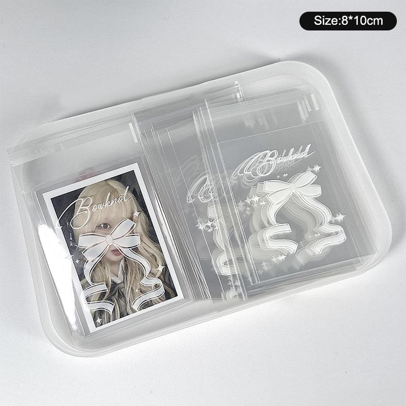 

50Pcs/Pack Bowknot Stars Photocard Sleeves Self Adhesive Bag Card Cover Idol Photo Protector Gift Jewelry Packaging Bag