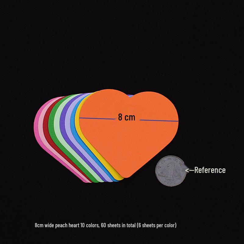 Carton colorat gros: Forme de Inimă, Stea, Floare de Prun și Rotunde pentru Origami și Meșteșuguri pentru Copii