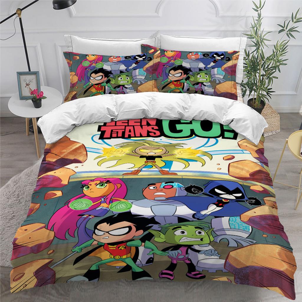 Animation 3D Digital Printing Three-Piece Home Textile Diy Quilt Cover Bed Pillowcase