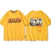 Yellow Cartoon Childrens Tshirt Naruto Xiao Organized Six Payne Anime Cotton Doublesided Printing Parentchild Casual Tshirt