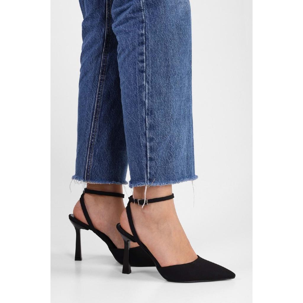 Women's Martini Black Patent Leather Belted Ankle Stiletto