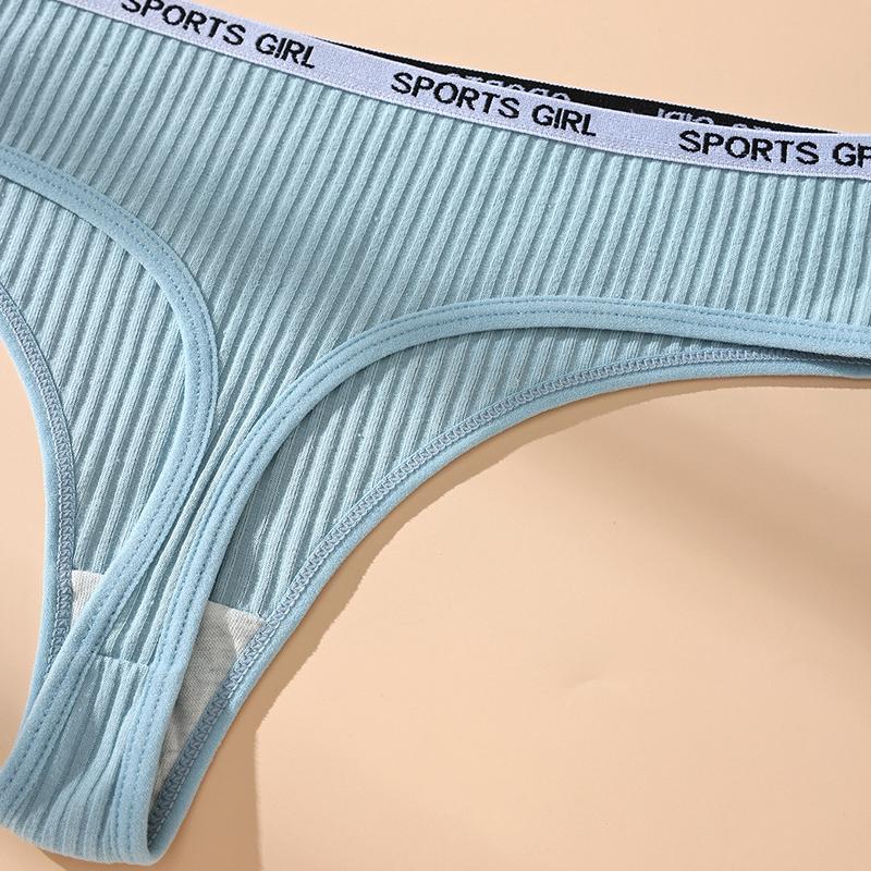 7PCS Women Thongs Sexy Underwear Low Waist Panties Girls Sport Briefs Cotton G-String Breathable Ladies Panty Female Lingerie