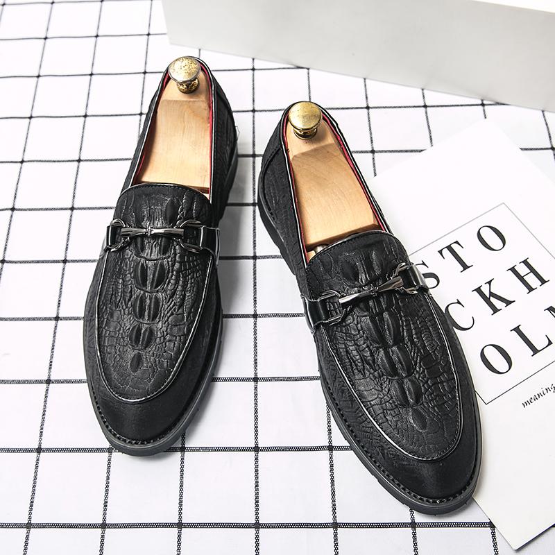 Fashion Luxurious Designer Italian Wedding Casual Business Crocodile Leather Suit Luxury Formal Mens Dress Loafers Oxfords Shoes for Men