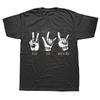 Funny Peace Love Rock and Roll Guitar Graphic Tshirts Men Womens Fashion Casual Tshirt 100 Cotton Loose Oversized T Shirt