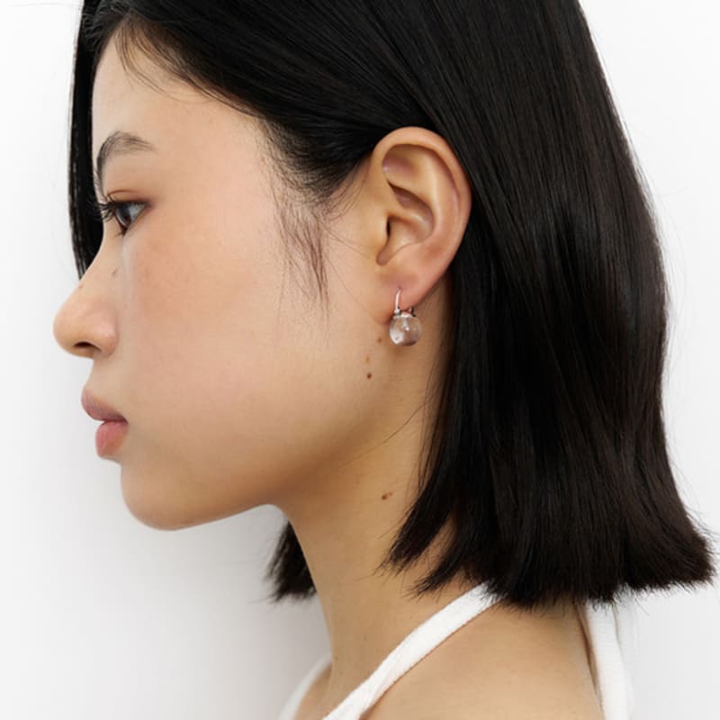 Geegee [silver925] Clear Ball Drop Earring