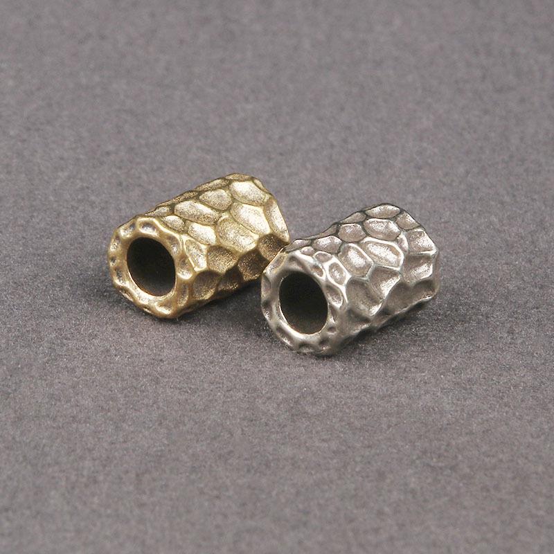 Brass Hammered Spacer & Barrel Beads: Pendant, Paracord & Keyring DIY Accessories