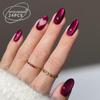 Wine Red Heart Nail Art Patches - Trendy Wearable Armor for Europe & America