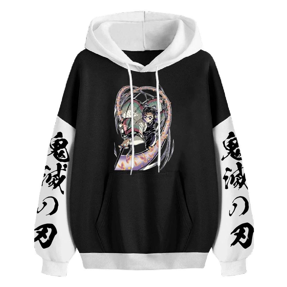 Kochou Shinobu Manga Hoodie Demon Slayer Print Sweatshirt For Men Women Streetwear Long Sleeve Fleece Hooded Clothing Tops