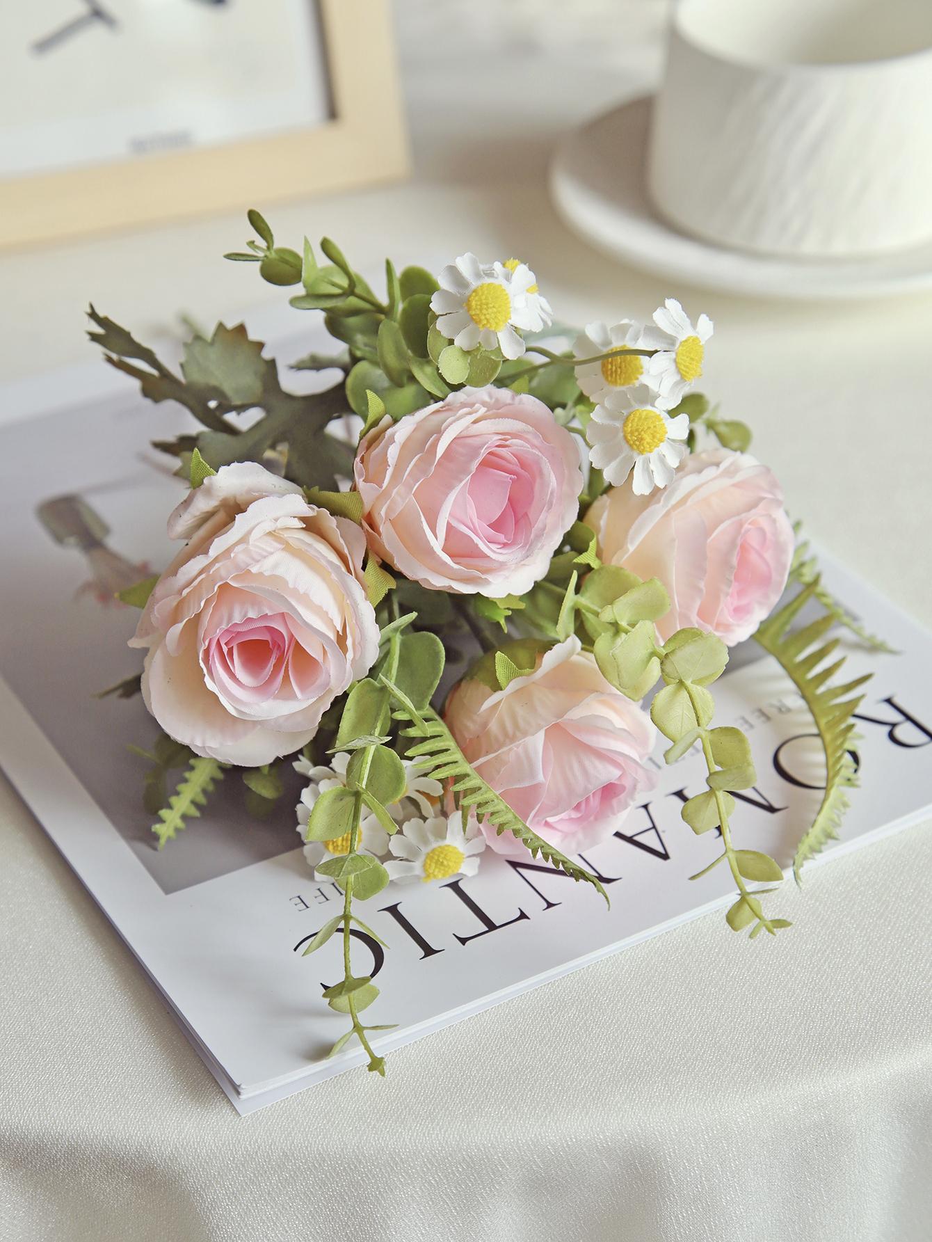 

Silk Rose Artificial Flowers Diy Gift Box Wedding Home Valentine s Decora Wreath Bridal Bouquet Room Table Photography Ornaments 1PC светло-розовый