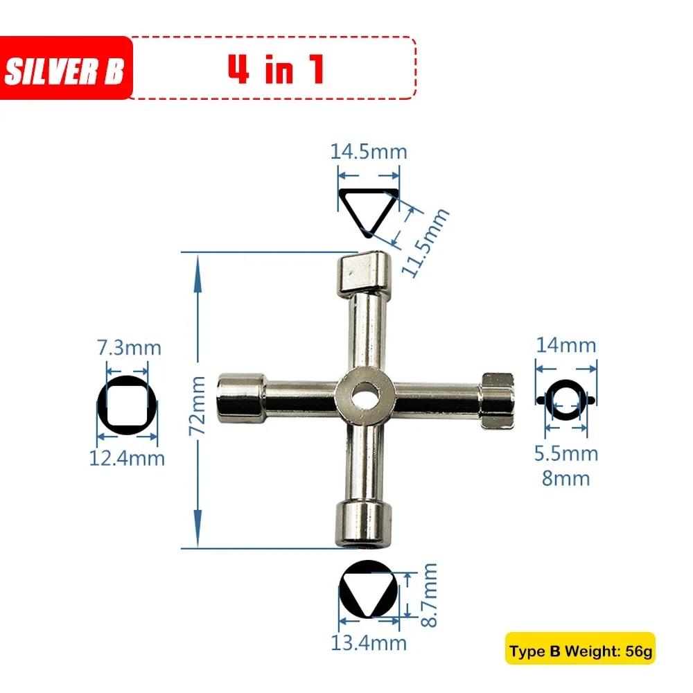

4-ходовой многоцелевой крестовой ключ, универсальный внутренний треугольный ключ, многоцелевой высококачественный ручной инструмент для ремонта труб