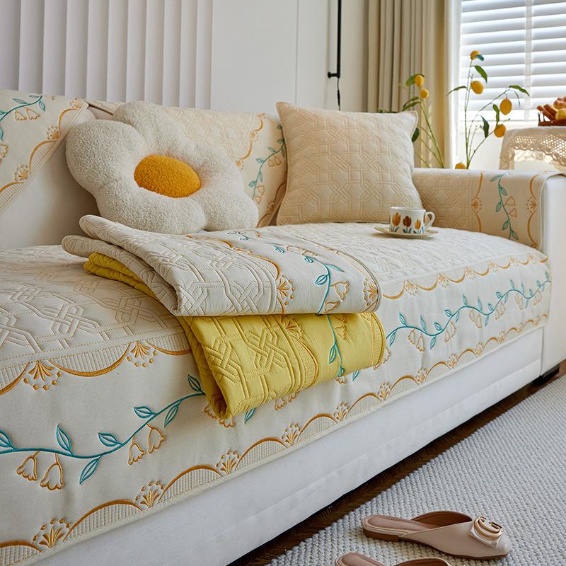 Korean Sofa Cushion New High-End Non-Slip Seat Cushions Four Seasons Universal Sofa Cover Cover Cloth Backrest Towel