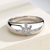 Gold Color Chunky Statement Nail Rings For Women Shiny Zircon Flower Ring Simple Designer Wedding Engagement Jewelry Ring KAR209