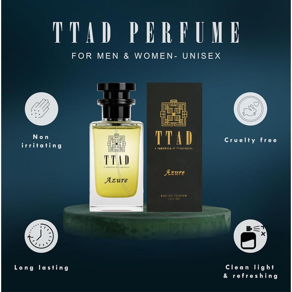 TTAD Unisex Perfume |Long Lasting Premium Luxury Scent For Man And Woman | Fragrance Scent For Men And Women Natural Aroma Azure Perfume